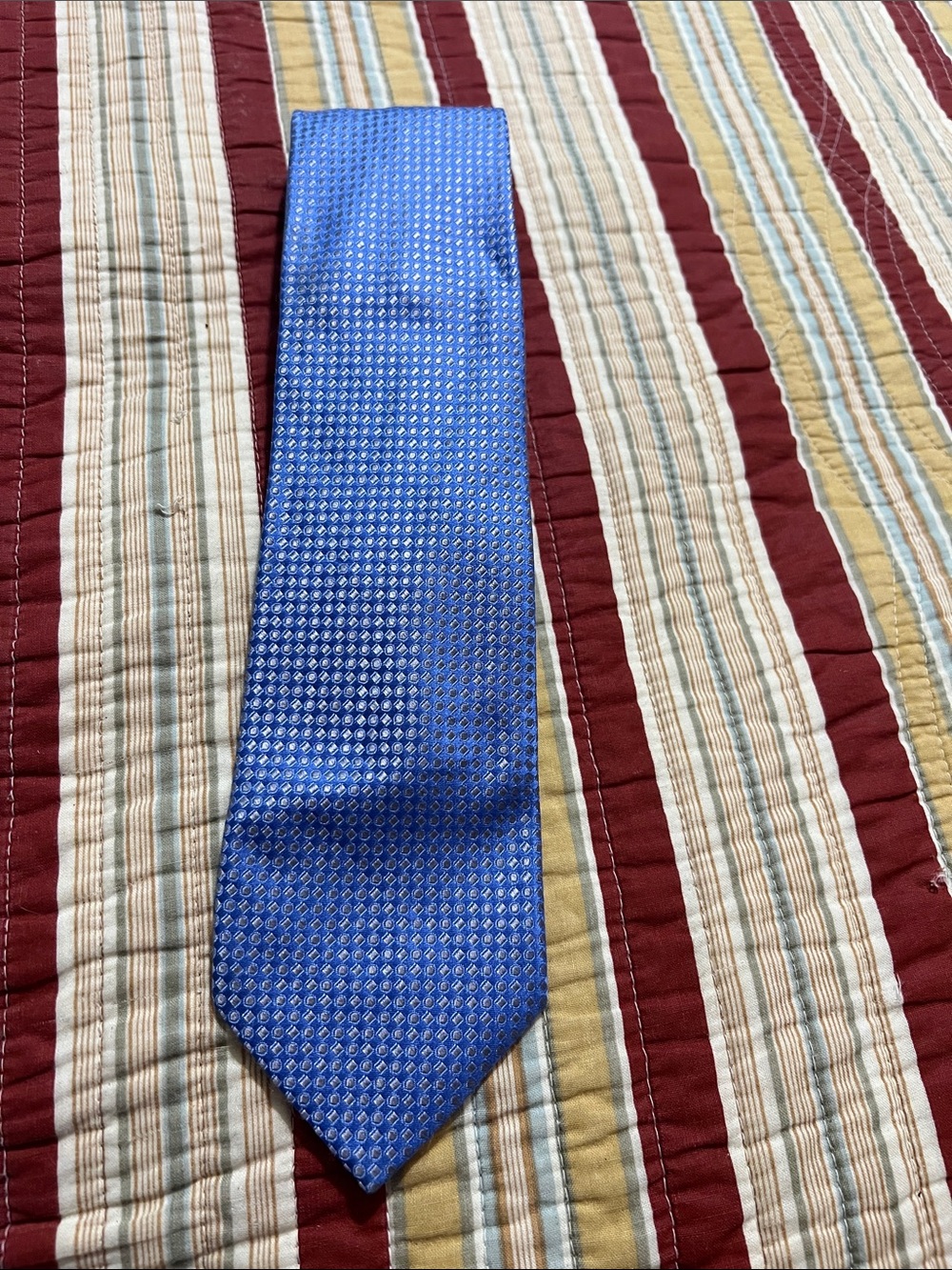 Michael Kors Blue Geometric Silk Tie